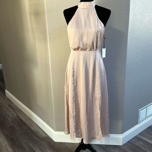 NWT ASTER The Label Silky Satin Light Pink Maxi Dress Size Medium